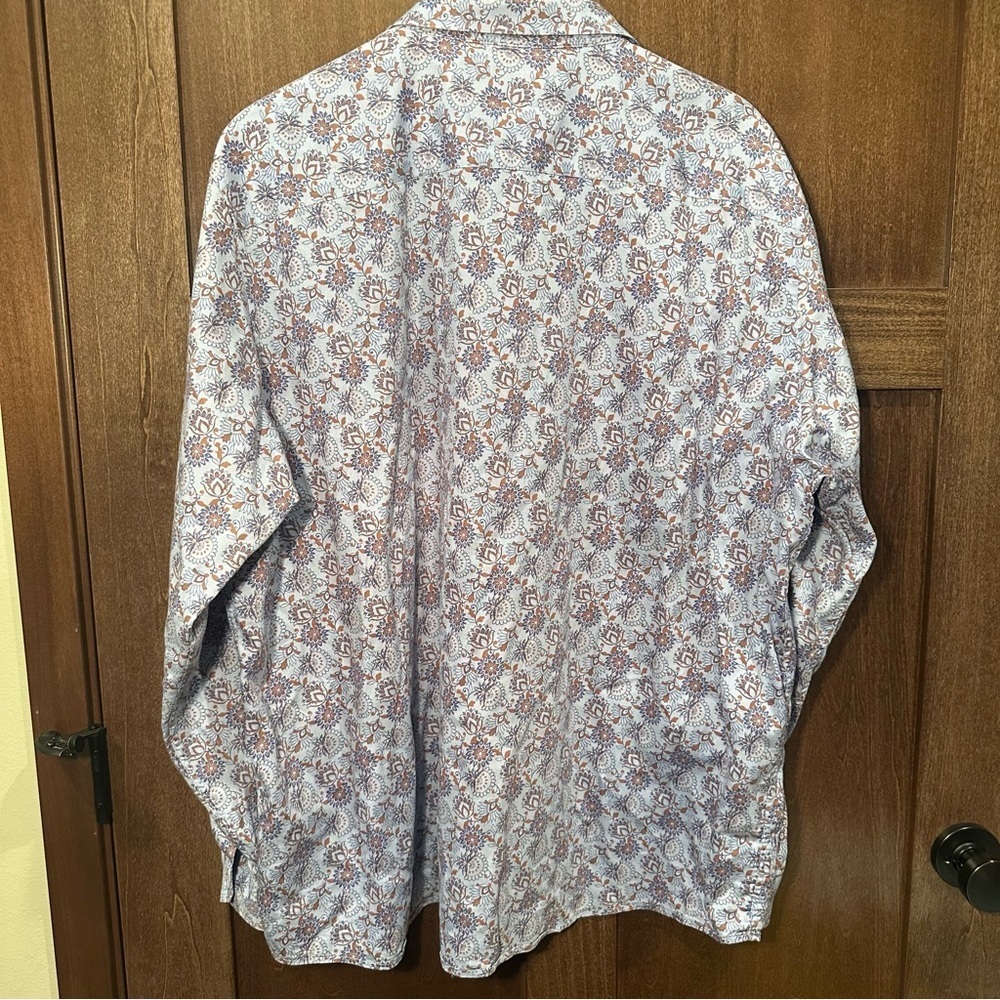 Johnston & Murphy Camelot Blue and Brown Shirt - Picture 4 of 4